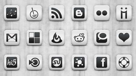 Matte White Social Icons Matte White Social Icons