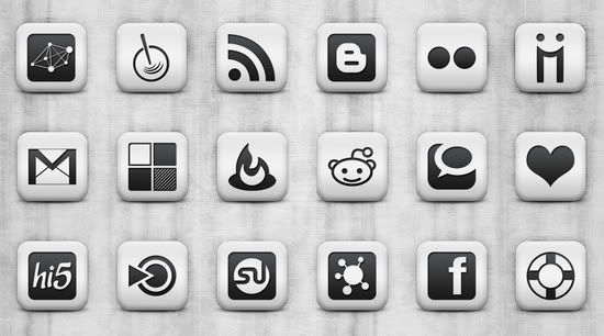 Matte White Social Icons