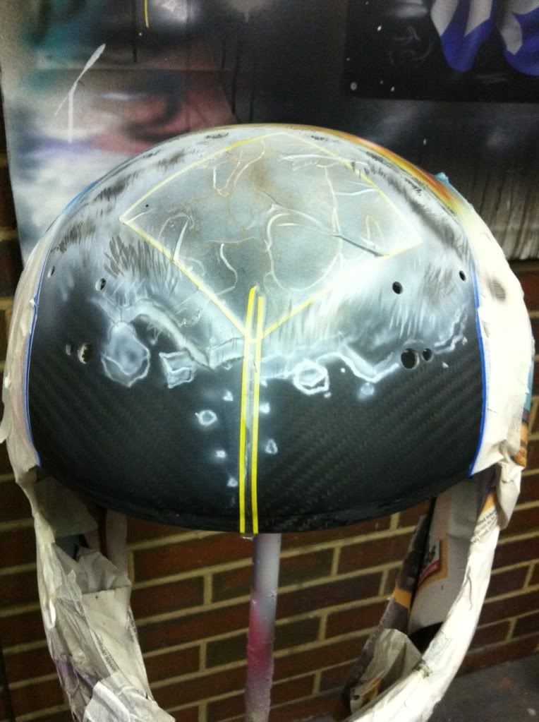 Custom Painted Carbon Fibre "RHOK" Helmet img heavy