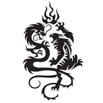 tribal dragon tiger. tribal fighting tattoo