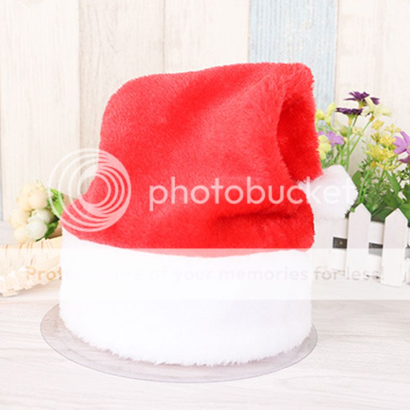 santa red plush christmas party hats holiday costume caps adult