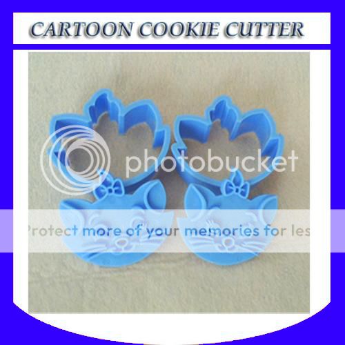 2pcs blue Disney Marie Cat cookie cutter Fondant Cakes  