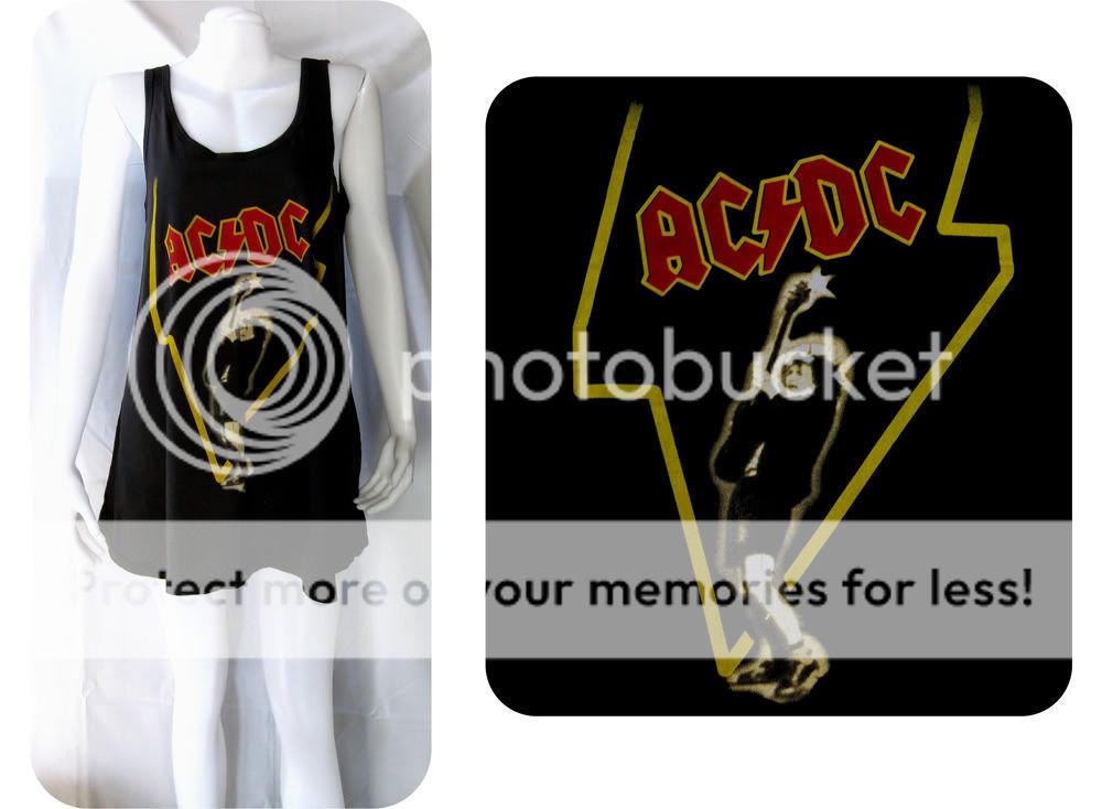 AC/DC Heavy Metal Rock Band WOMEN T SHIRT DRESS TOP M L  