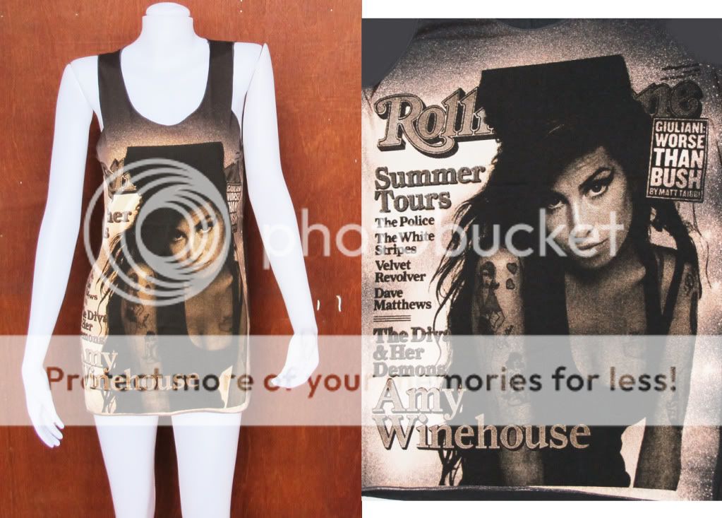 Amy Winehouse R&B Soul Jazz POP ART WOMEN Black T SHIRT Tank TOP DRESS 